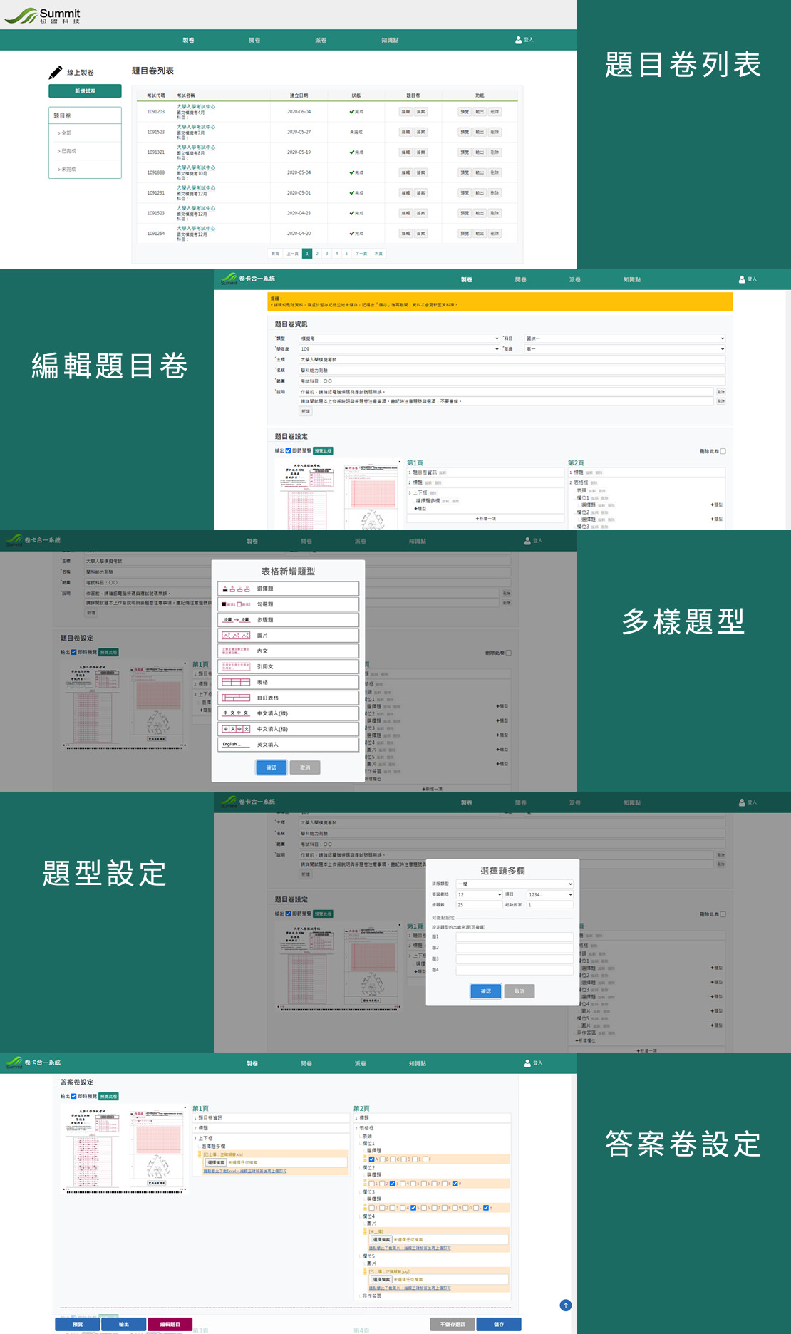 松盟科技卷卡合一系統頁面展示